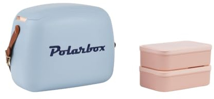 Kreher Kühltasche mit Brotdose, Kühlbare Lunchbox, Passive Kühlbox für Lebensmittel, Medikamente, Mittagessen im Retro-Design (Jeans Blau)