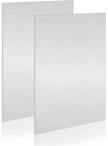 Acuxiaza 2 piezas de placa de aluminio 20x30 cm, placa de aluminio con película protectora, chapa de aluminio de 0,8 mm de espesor, para modelismo, construcción de exhibiciones, bricolaje