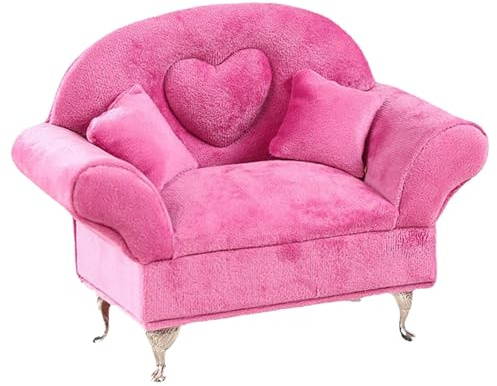 BEAHING Schmuckschatulle: Fach zu öffnen, Sofaform, Möbel im Maßstab 1:6, Samt, staubdicht, Puppencouch mit Deckel für Frauen und Mädchen