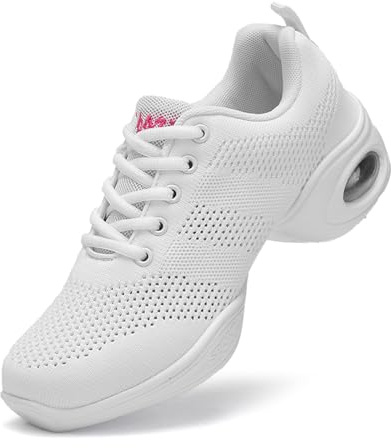 Tanzsneaker Damen Tanzschuhe Schnüren Jazz Tanzschuhe mit Luftkissen for Damen Herren Cheerleader Zumba