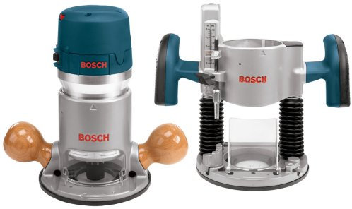Bosch 1617EVSPK Wood Router Tool Combo Kit - 2.25 Horsepower Plunge Router & Fixed Base Router Kit with a Variable Speed 12 Amp Motor