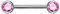 Piersando Brustwarzen Piercing Intimpiercing Nippelpiercing Brust Nippel Intim Barbell mit Hantel Doppel Front Kristall Kugel 1,6mm x 16mm x 6mm Silber Pink