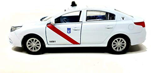 PLAYJOCS GT-2894 Taxi Madrid - Metall-Kunststoff-Auto - Maßstab 1:34 - Stadt - Kinderspielzeugauto - Weiß - Unisex - Ab 3 Jahren