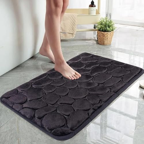SHANNA rutschfeste Badematte Badteppiche 50 x 80 cm, Badezimmerteppich mit Memory Foam, Badezimmerteppich Duschvorleger Duschteppich für Badewanne, Dusche, Badezimmer