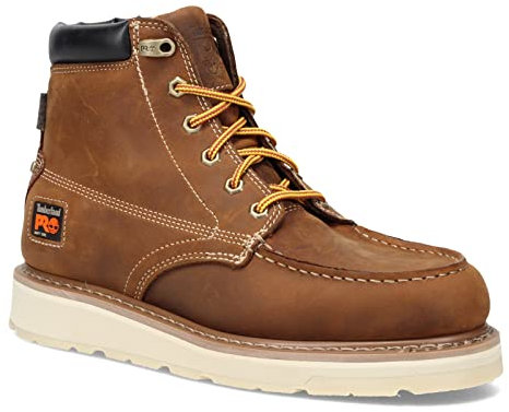 Timberland PRO Men's Gridworks 6 Inch Soft Toe Waterproof Industrial Work Boot, Golden Brown, 5