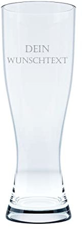 KT-Schmuckdesign Leonardo Weizenbierglas mit Wunschtext - Bierglas Weizen mit Gravur 0,5l Geschenkidee Glas Wunschgravur