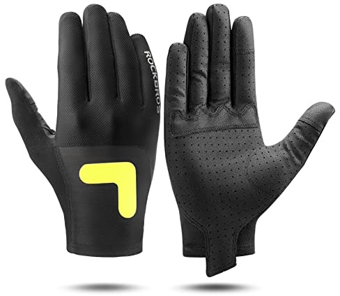 ROCKBROS Fahrradhandschuhe MTB Handschuhe für Frühling Herbst Atmungsaktiv Winddicht Touchscreen Radsport Handschuhe für Herren Damen