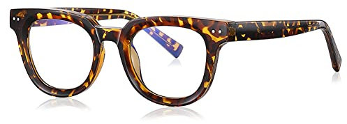 kachawoo Acetat-Anti-Blaulicht-Brillengestell TR90-Brille im Retro-Korean-Stil für OL Blue-ray Blocking Leopard Black Clear Eyewears (leopard with clear)