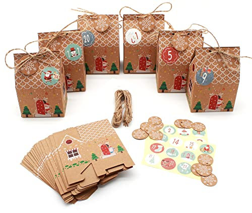 Adventskalender Modell 3 – 24 Kartonhäuser, um die Wartezeit auf Weihnachten zu verkürzen – Bastelspaß für die ganze Familie