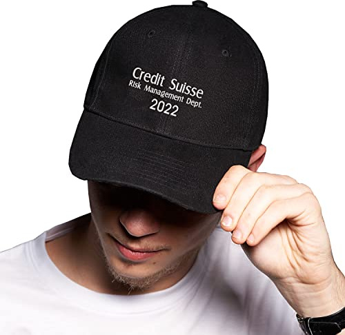 BroiderStudio Credit Suisse Risk Management Department Schwarz Baseball Delta Kappe Verstellbare Unisex Original Urban Logo Sticken