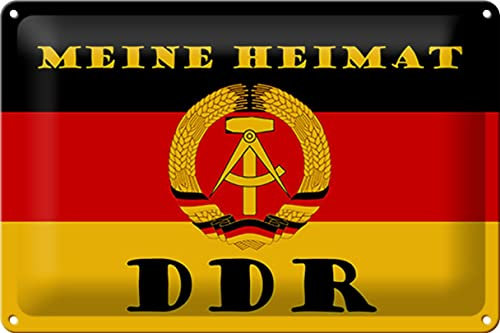 FEMER Blechschild Spruch 30x20cm Meine Heimat DDR Fahne Ostalgie