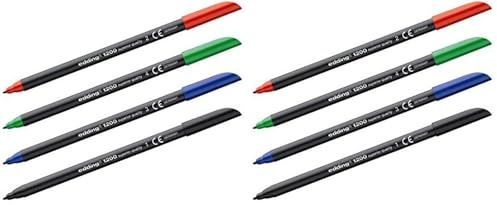 edding 1200 Fasermaler fein - schwarz - 1 Stift - Rundspitze 1 mm - Filzstift zum Zeichnen und Schreiben - für Schule, Mandala (Packung mit 2)