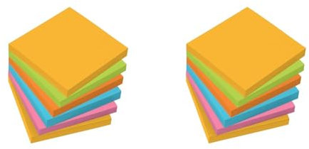 SIGEL MU120 Haftnotizen für agiles Arbeiten, 80% Klebefläche, quadratisch, 5 Farben (gelb, grün, orange, pink, blau), 7,5x7,5 cm, 6 Blocks à 100 Blatt (Packung mit 2)