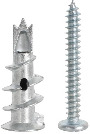 50Pcs Vis et Chevilles Vis Queue de Cochon Vis Chevilles pour Murs Creux pour Plaques de Plâtre