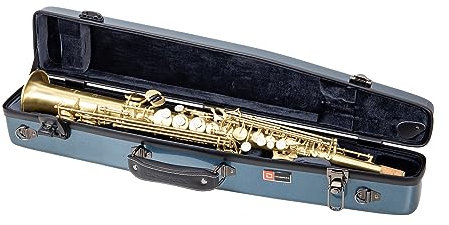 Crossrock Straight Soprano Saxophone Case, 100% Fiberglass Hardshell with TSA Lock, Blue (CRF1020SSBL)