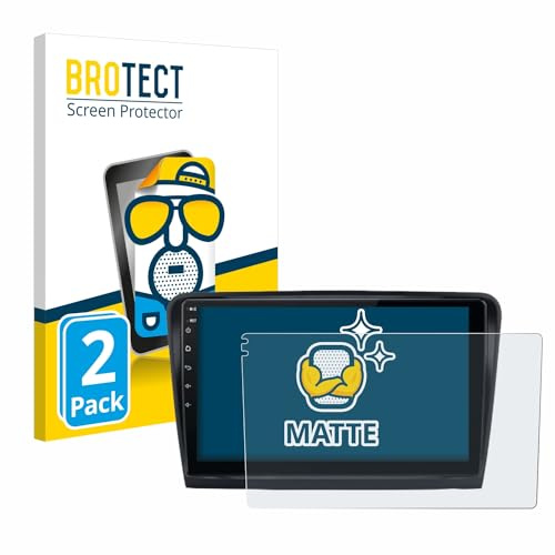 BROTECT Protector Pantalla Anti-Reflejos para Junsun V1 Plus 10 Skoda Octavia 2 2008-2013 (2 Unidades) Película Mate Anti-Huellas