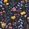VOLEAAR Papier peint à motif floral foncé vintage bohème amovible, facile à coller, imperméable pour comptoir de cuisine, murs d'armoire, gris foncé, noir, violet, 45 cm x 300 cm