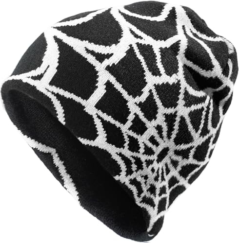 MESU Unisex Strickmütze Hip Hop Cap Slouchy Skull Cap für Damen Herren, Schwarz , One size