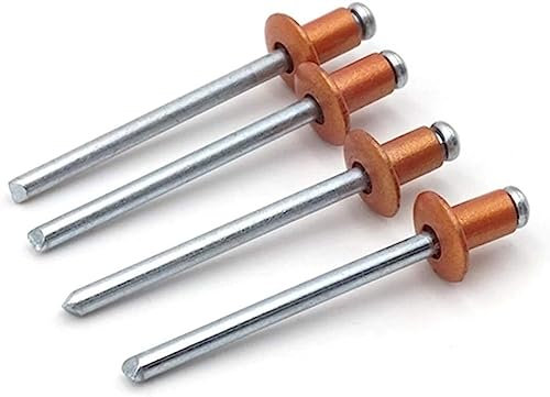 Schrauben, Muttern, Verbindungselemente, Nieten, Niete 5 x 15/16/18/20/21/22/23/24/25 6 x 10 4,8 x 10 x 16 mm, goldener Aluminiumstahl, offener Blindniet, Kuppelkopfnieten, Zugnieten, Dekoration, robu