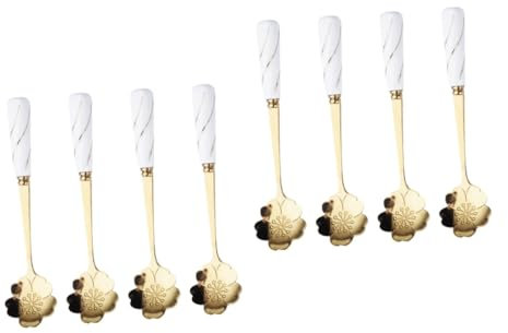Zerodeko 8 Pcs Dessert Spoon Coffee Tablespoons Small Sugar Spoon Flower Spoon Vintage Spoons Cocktail Spoon Tasting Spoons Coffee Teaspoon Tablespoon Spoon Multifunction Ceramics Child