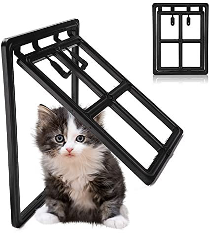 Wnvivi Porta con Zanzariera per Animali Domestici, Porta Passante per Gatti in Plastica, Porta con Zanzariera per Cani di Entrata e Uscita Libera per Cani di Piccola e Media Taglia(L)