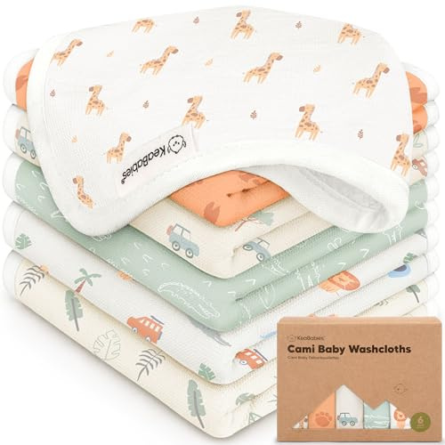 6pk Toallitas bebé algodón para recién nacidos - Toallitas de muselina de algodón orgánico suaves para niños, niñas, bebés, toallas infantiles, absorbentes y suaves para piel sensible (Wilderness)