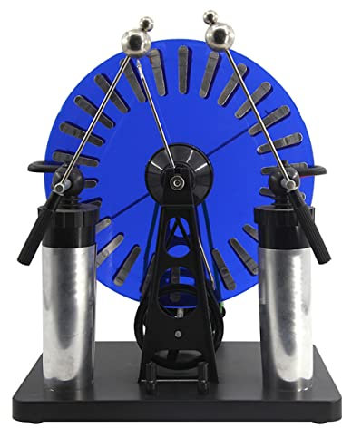 dsmsdre Elektrostatischer Induktionsgenerator – Handkurbel mit Funkenentladung – Demonstration der Elektrostatik im Labor – Physikunterrichtsexperiment – 2 Leiden-Flaschen