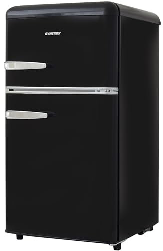 Syntrox 81 l Retro Kühlschrank | Mini Kühlschrank Kirkenta | Hotelkühlschrank, 24 Liter Gefrierfach, 62 Watt, leicht zu reinigen, Getränkekühlschrank