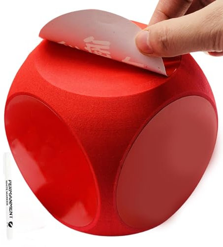 Dadi da gioco, dadi fai da te | Scrivi su dadi portatili e pulibili | Dadi in schiuma Eva da 10 cm, dadi portatili lavabili con scrittura, dadi vuoti per l'insegnamento della matematica
