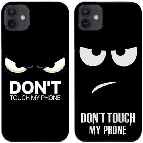 Generisch Schutzhülle für iPhone 12 I Don't Touch My Phone Bedruckt I TPU Gel Silikon I 2 Stück Handy hülle Schutz