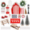 Wichteltür Set, Wichtel Zubehör, Wichteltür Komplettset, mit Feentür, Briefkästen, Stiefel, Leiter, Weihnachtsbaum DIY Dekoration für Weihnachten