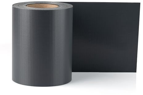 Electronicx PVC Sichtschutzstreifen Anthrazitgrau (RAL 7016) | Sichtschutz Zaunfolie Doppelstabmatten | 70m (2x35m) x 19 cm | 450g/m² | UV-beständig, Blickdicht, inkl. 40 Befestigungsclips