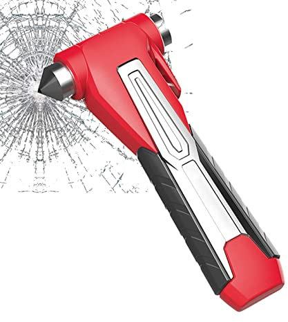 Xvilmaun Martillo de Seguridad para automóvil, Martillo para Ventana | Martillo de Escape automotriz 2 en 1 | Martillo de Ventana portátil Multiusos, Mano de Obra fácil de Usar, con Mango ergonómico