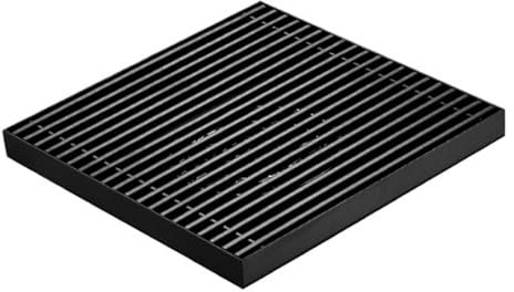 XUNFAKE Quadratisch, Schwarzer Linearer Bodenablauf, Geruchshemmend, Dicker Abnehmbarer Edelstahl Bodenablauf, Großkaliber Badezimmer Bodenablauf, Für Küche, Bad, Garage (20×20cm)