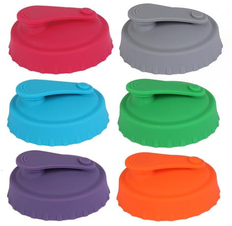 6 PCS Can Covers for Drinks - Reusable Silicone Lids for Fizzy Drinks, Soda, Beer, Energy Drinks, Juice, and Coke