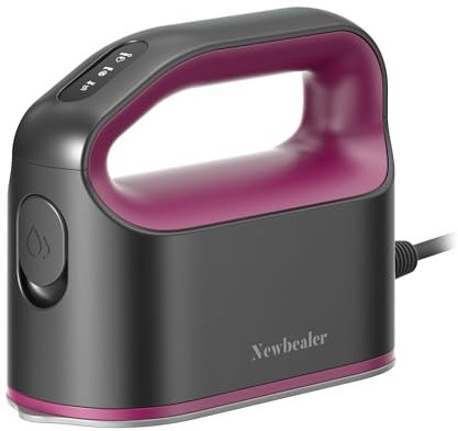 Newbealer Plancha de vapor inteligente para ropa, 1200 W, turboalimentada de grado profesional, 3 modos de vapor y 3 modos de calor seco, calentamiento de 45 segundos, tanque de 6 onzas, apagado