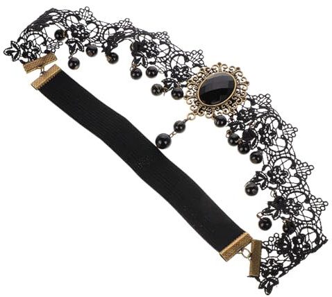 Beavorty Retro Gothic Haarschmuck Vampir Inspirierter Kopfschmuck Halskette Mit Spitzenquasten Gothic Halloween Party Krone