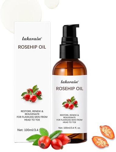 Huile essentielle de rose musquée – 96,4 g – Huile essentielle de rose, huile de rose hydratante, huile sérum anti-âge et anti-rides pour le visage, les soins de la peau et les ongles, soins des