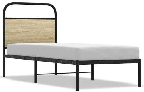 vidaXL Bettgestell ohne Matratze 80x200 cm Sonoma-Eiche Holzwerkstoff, Bettrahmen, Bett, Einzelbettrahmen, Schlafzimmermöbel, Einzelbett