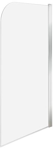 Mampara de ducha minimalista de vidrio templado transparente ajustable plateado 140 x 70 cm Lapan