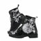 Frauen gedruckt Kurze Stiefel Herbst und Winter Lace-up-Kampfstiefel Stiefeletten Rose Schädel Cartoon-Muster Geschenke für Mädchen Frauen