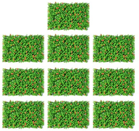 Cyni Künstliche Buchsbaumheckenmatte Dekorative Künstliche Buchsbaummatte mit Blume für Zimmer & Garten Verwandlung