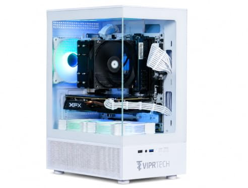 ViprTech Stryker 1.0 Gaming PC AMD Ryzen 7 (4.1GHz Turbo), RX 580 8GB, 32GB DDR4 3200, 1TB NVMe SSD, 700W PSU, WiFi BT, Win 11 Pro, RGB, Prebuilt Desktop Computer, White