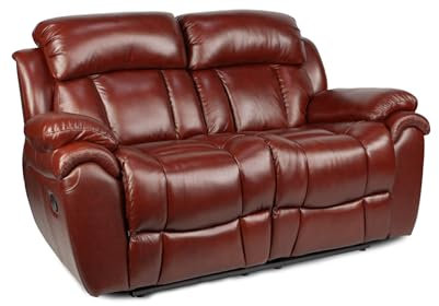 Elegantes 2-Sitzer Sofa Boston mit Relaxfunktion - hochwertiger Lederpolsterung - Zero-Wall-System - einfache Montage - optimalem Komfort - Kastanienbraun