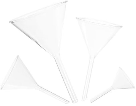 GARVALON 4piezas Embudos De Vidrio Para Laboratorio Embudos Científicos De Borosilicato Para Experimentos Química y Medicina Diseño Compacto y Ligero