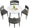 NWRYSM Mesa Comedor Redonda con Sillas 4 Conjunto Mesa y Sillas Cocina con Asientos Cómodos y Patas de Metal para Salón Oficina 90X75CM