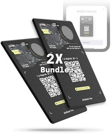 Rolling Square AirCard Pro - Tracker Card Ultra Mince Bluetooth, Air Traceur Tag Carte Compatible avec Apple Find My avec Charge Wireless - Traqueur Localisateur avec Digital ID, Gadget High Tech Noir