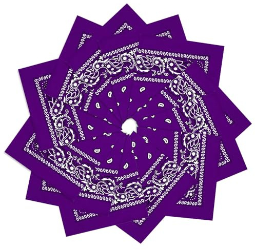 PJPSAA Confezione da 12 Bandane Unisex Paisley Cowboy Bandana Fascia Multifunzione Fascia per Capelli per Uomo Donna Costume