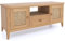 New England Solid Natural Oak Fully Assembled Large Wide TV Stand Unit Plasma Bench rattan Cane Patterned Front Detail