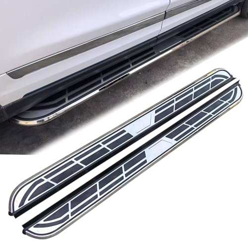 Lot de 2 marchepieds latéraux antidérapants en aluminium argenté avec supports pour Toyota RAV4 2016 2017 2018